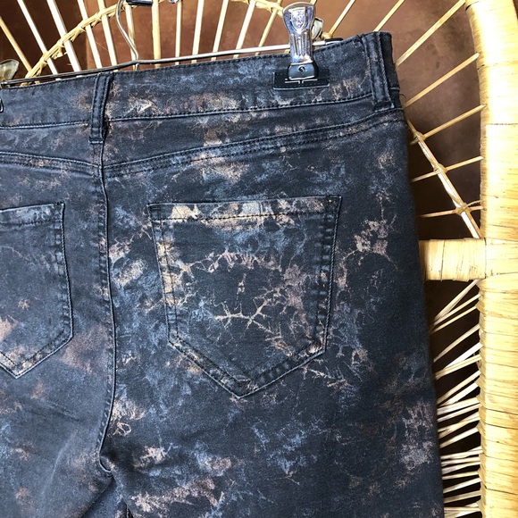 LIVERPOOL Black Metallic Tie Dye High Rise Skinny Jeans Size 29 - Picture 13 of 15